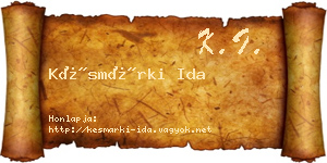 Késmárki Ida névjegykártya