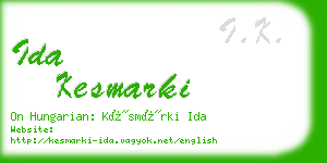 ida kesmarki business card